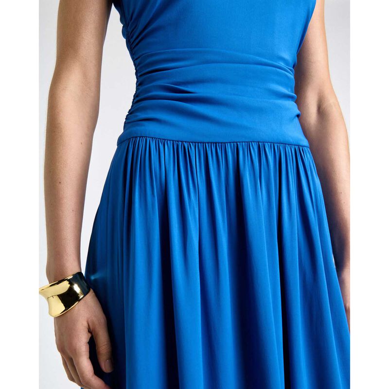Cue Blue Stretch Viscose Dropped Waist Dress image number 2